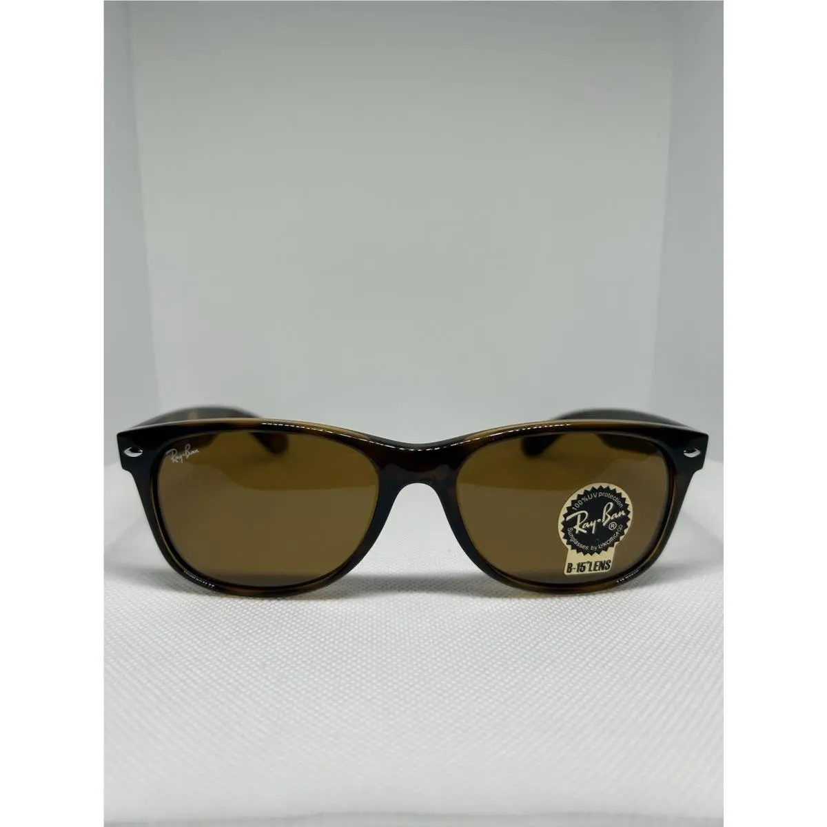 Ray-ban New Wayfarer Wayfarer Polished Havana 55mm B-15 Brown Sunglasses RB2132 710 55-18 - Frame: Brown, Lens: Brown