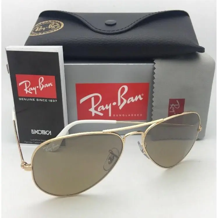 Ray-ban Sunglasses RB 3025 001/3K 58-14 Gold Aviator w/ Brown+silver Mirror