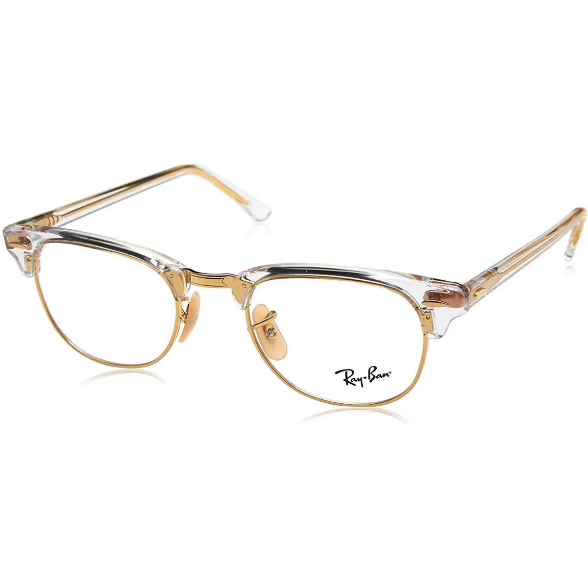 Ray-ban RX5154 5762 Club Master Eyeglasses 51mm Transparent-gold / Demo Lens by Ray-Ban