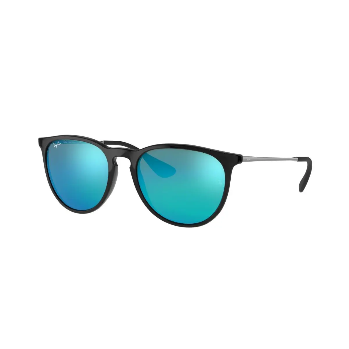 Ray-ban RB 4171 Erika Black Blue Flash 601/55 Sunglasses - Frame: Black, Lens: Blue