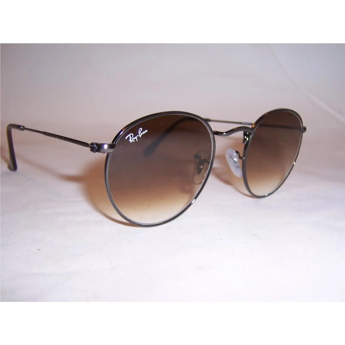 Ray Ban Round Metal Sunglasses 3447N 004/51 Gunmetal/brown 50mm