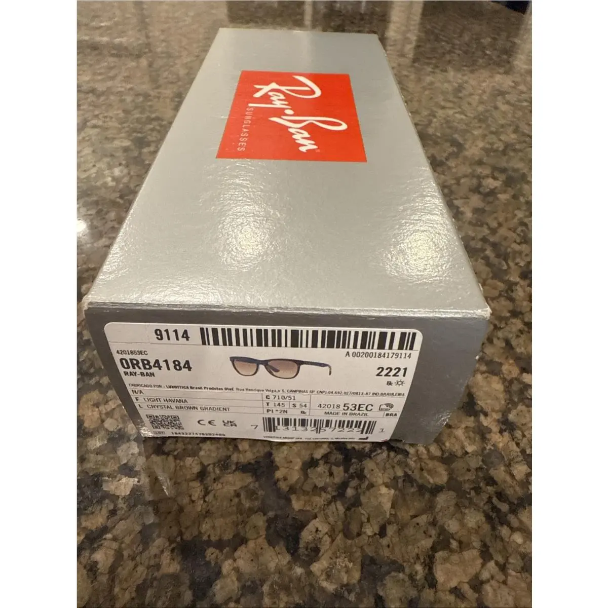 Ray-ban Brown Light Havana Square Unisex RB418454-Y Sunglasses 710/51 54 17 145