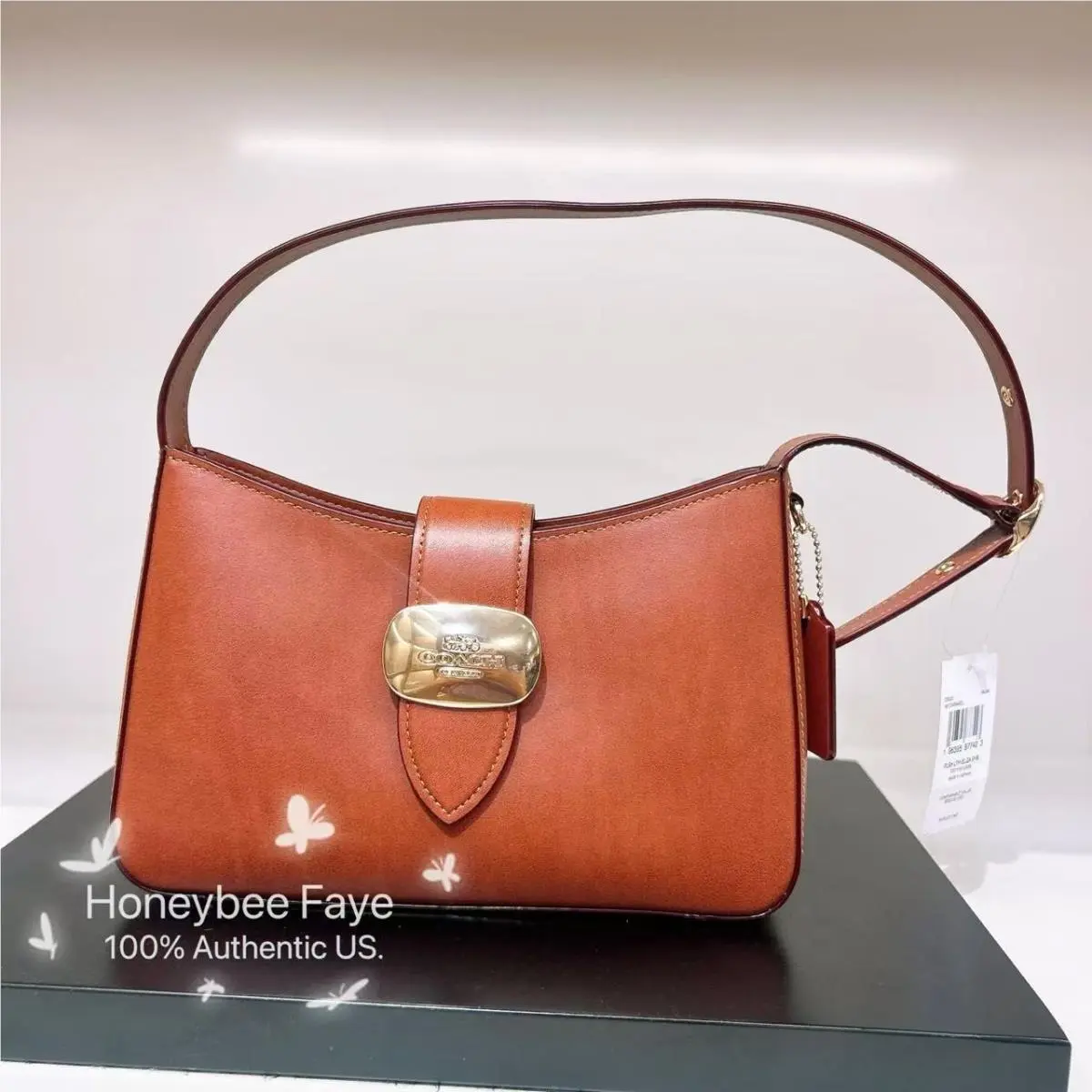 Eliza Shoulder Bag Camo/floral/ Signature Canvas/pink/tan/red CBI00 Caramel by Coach