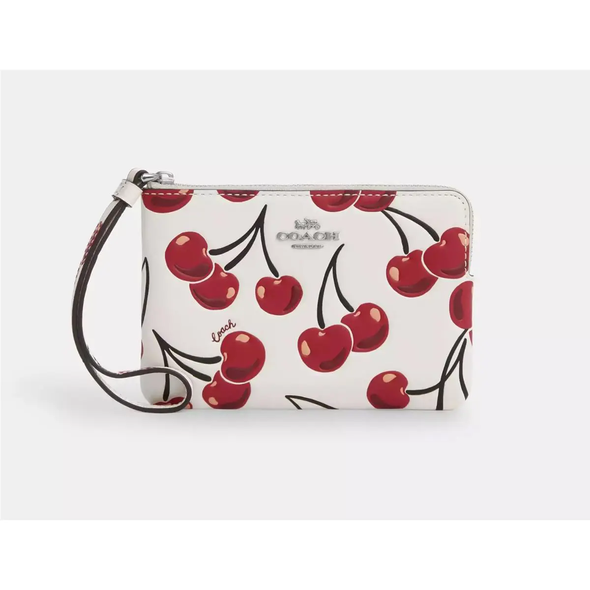 Coach wallet Zip Card Case - Silver/Chalk Multi 24