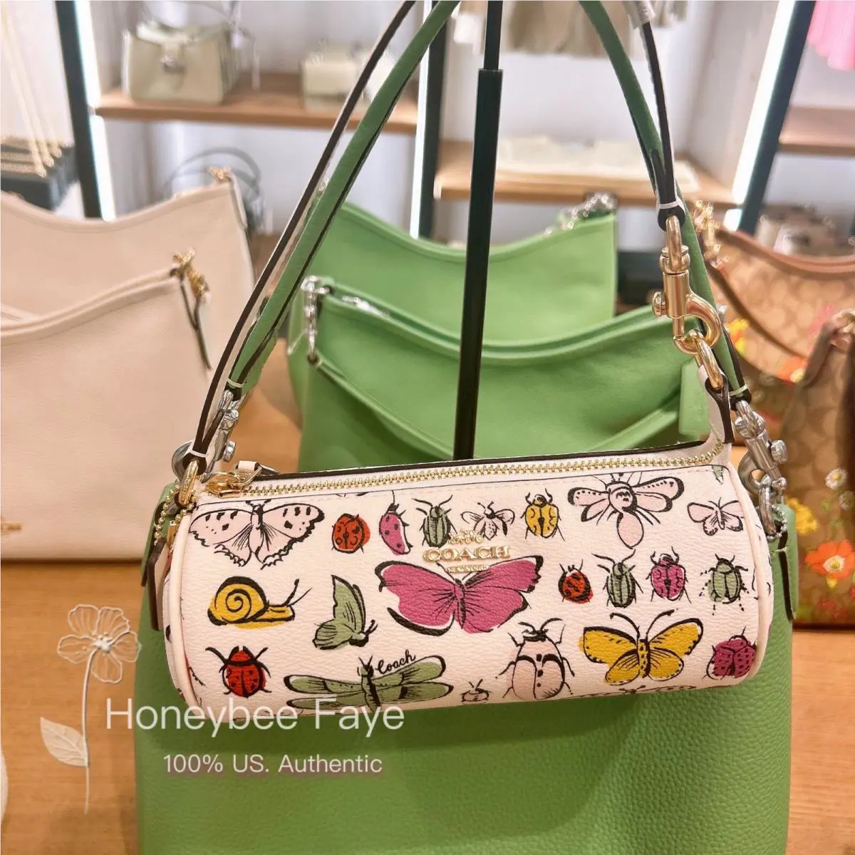 Nolita Barrel Bag Camo/ Creature/ Cherry Print CX208/CW398/CP248/CR371 CR831 Gold/Chalk Multi by Coach