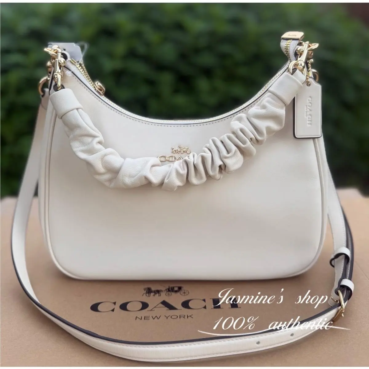 Teri Hobo Shoulder Bag CJ517 CU126/chalk by Coach