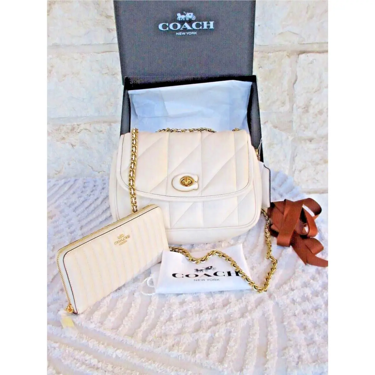 Coach Madison Shoulder Bag Pillow Quilting Chalk Med Set 0r Wallet Options