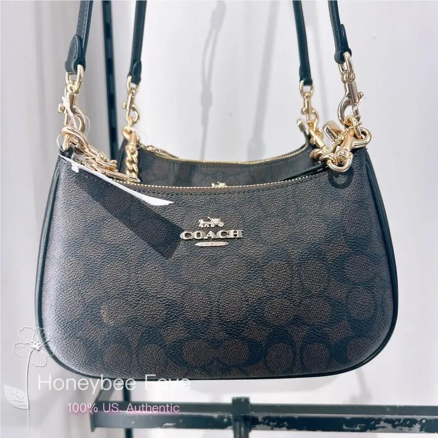 Teri Shoulder Bag In Signature Canvas CA548/CC323/CA176/cv933 CV933 Gold/Walnut/Black by Coach