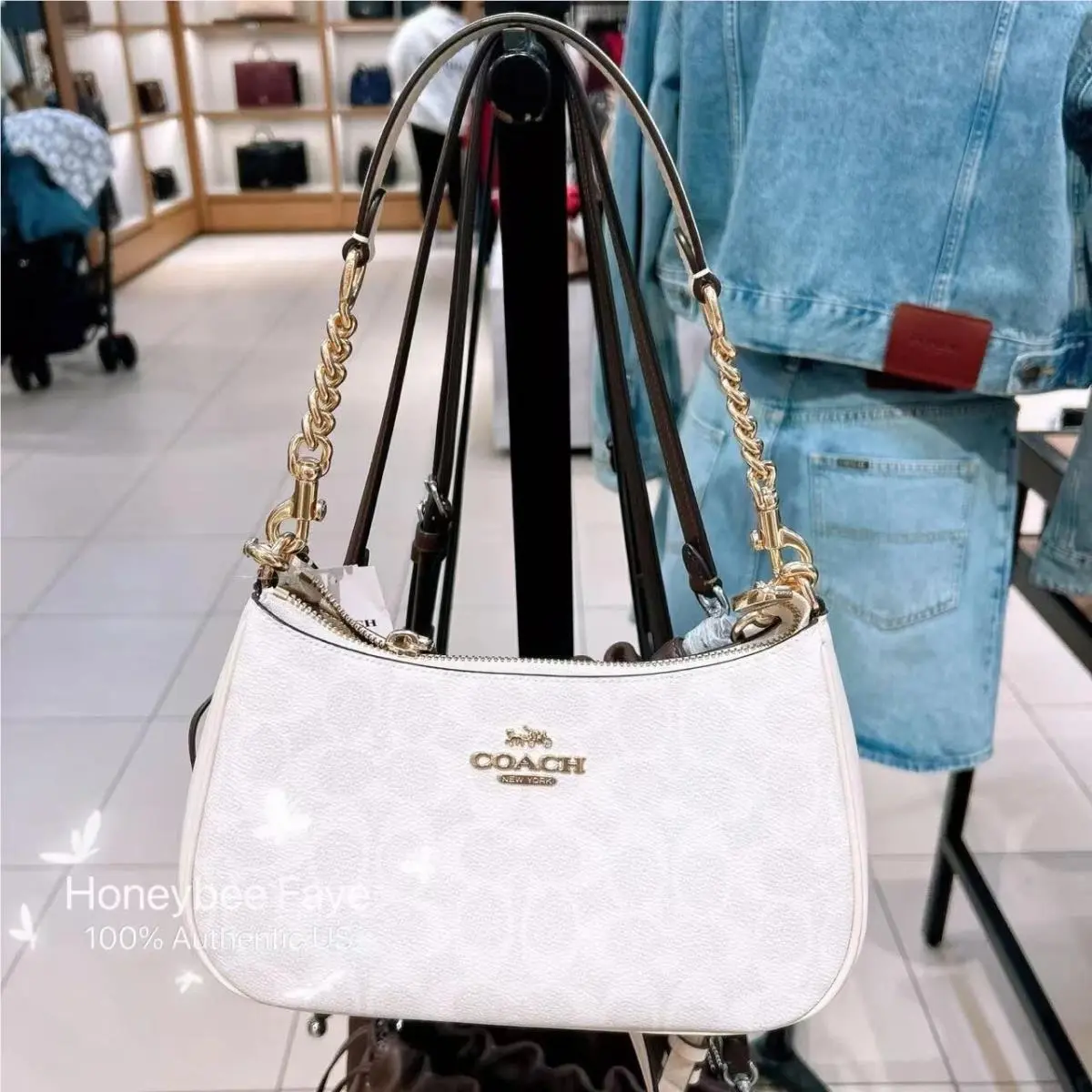 Teri Shoulder Bag In Signature Canvas CA548/CC323/CA176/cv933 CV933 chalk/white by Coach