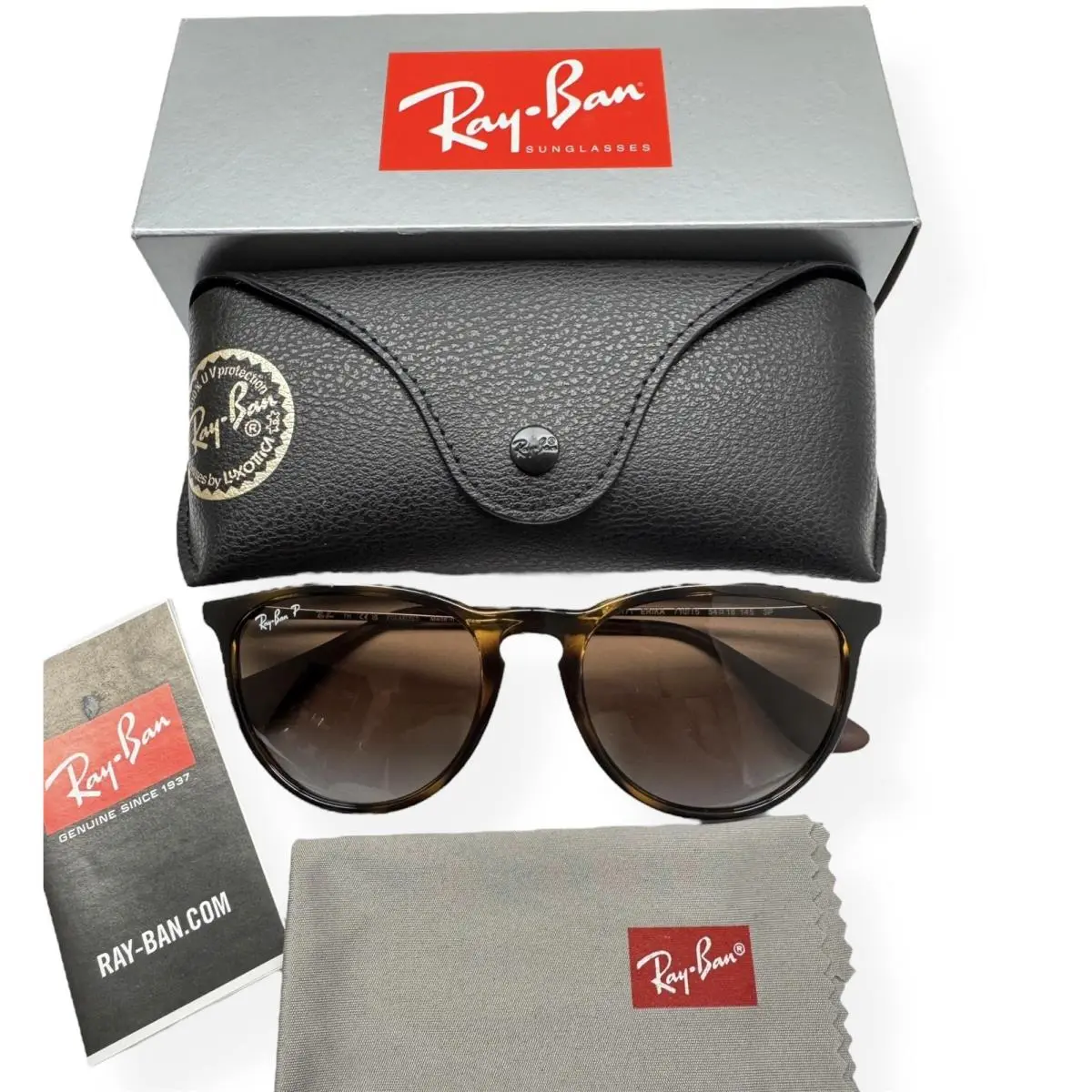 Ray-ban Erika Sunglasses Polished Brown Tortoise Polarized RB 4171 710/T5 W/case