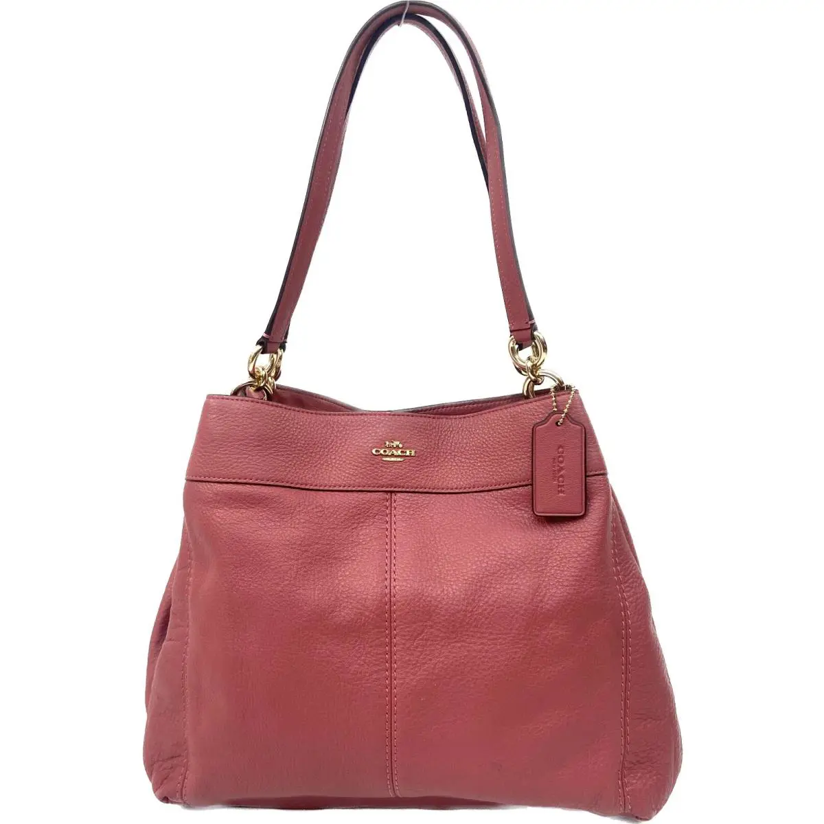 Pebble Leather Lexy Shoulder Bag Strawberry Rouge by Coach