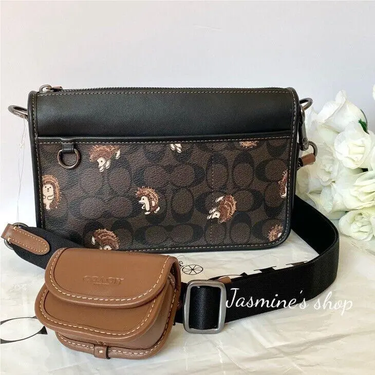 Holden Crossbody with Disney/rainbow/camo/checkerboard Print CC131/mahogany multi by Coach