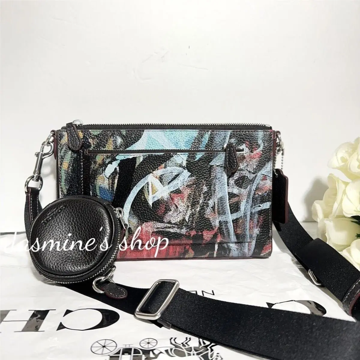 Holden Crossbody with Disney/rainbow/camo/checkerboard Print cl958/x mint+serf /black multi by Coach