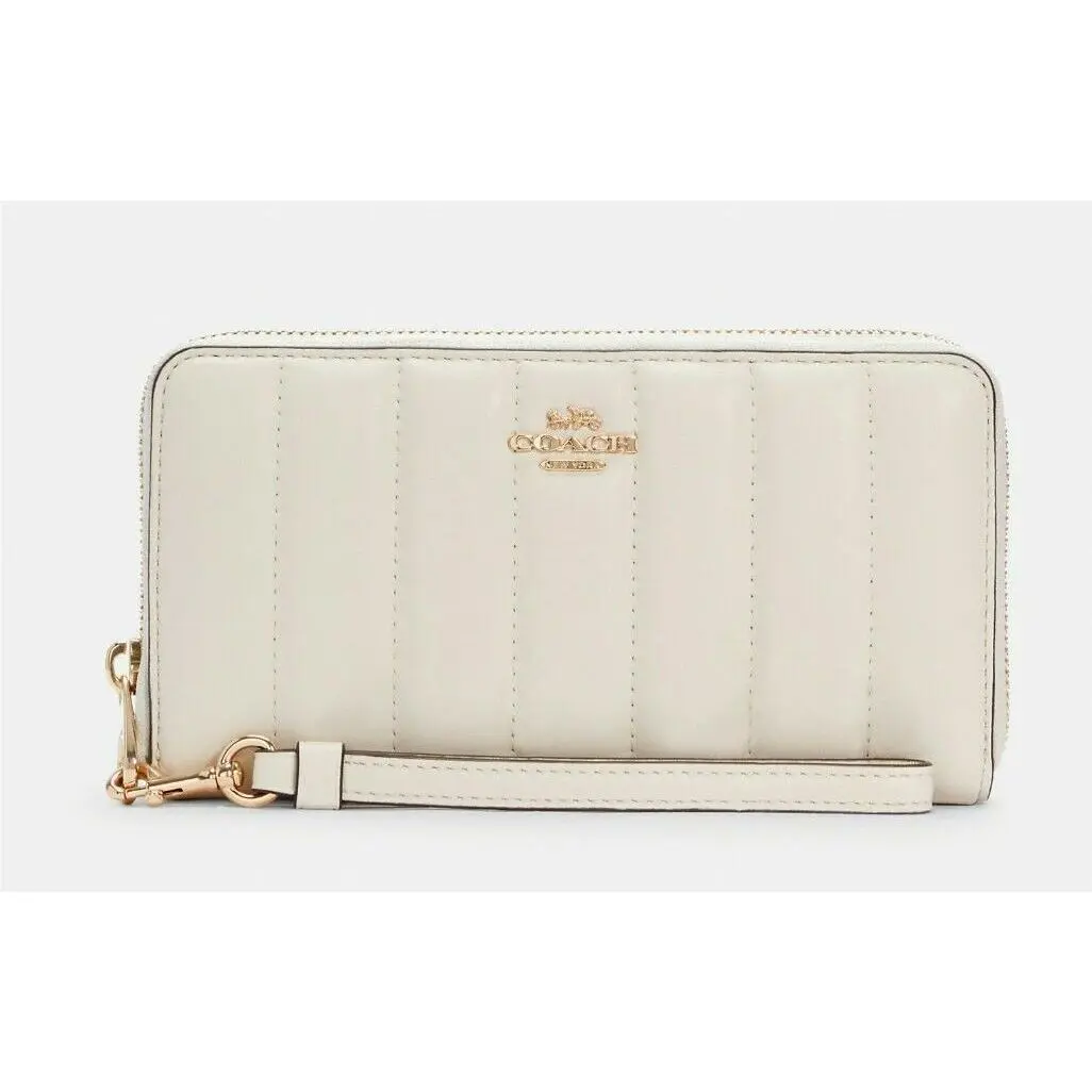 Studio Chalk Quilted Leather Shoulder Bag Wallet or Purse Set Choices WRISTLET Accordion Zip vertical Quilted Chalk NEW by Coach