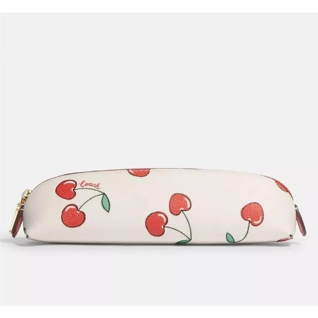 BN  Pencil Cosmetic Organizational Case Pick One chalk Multi cherry Print CF385 by Coach