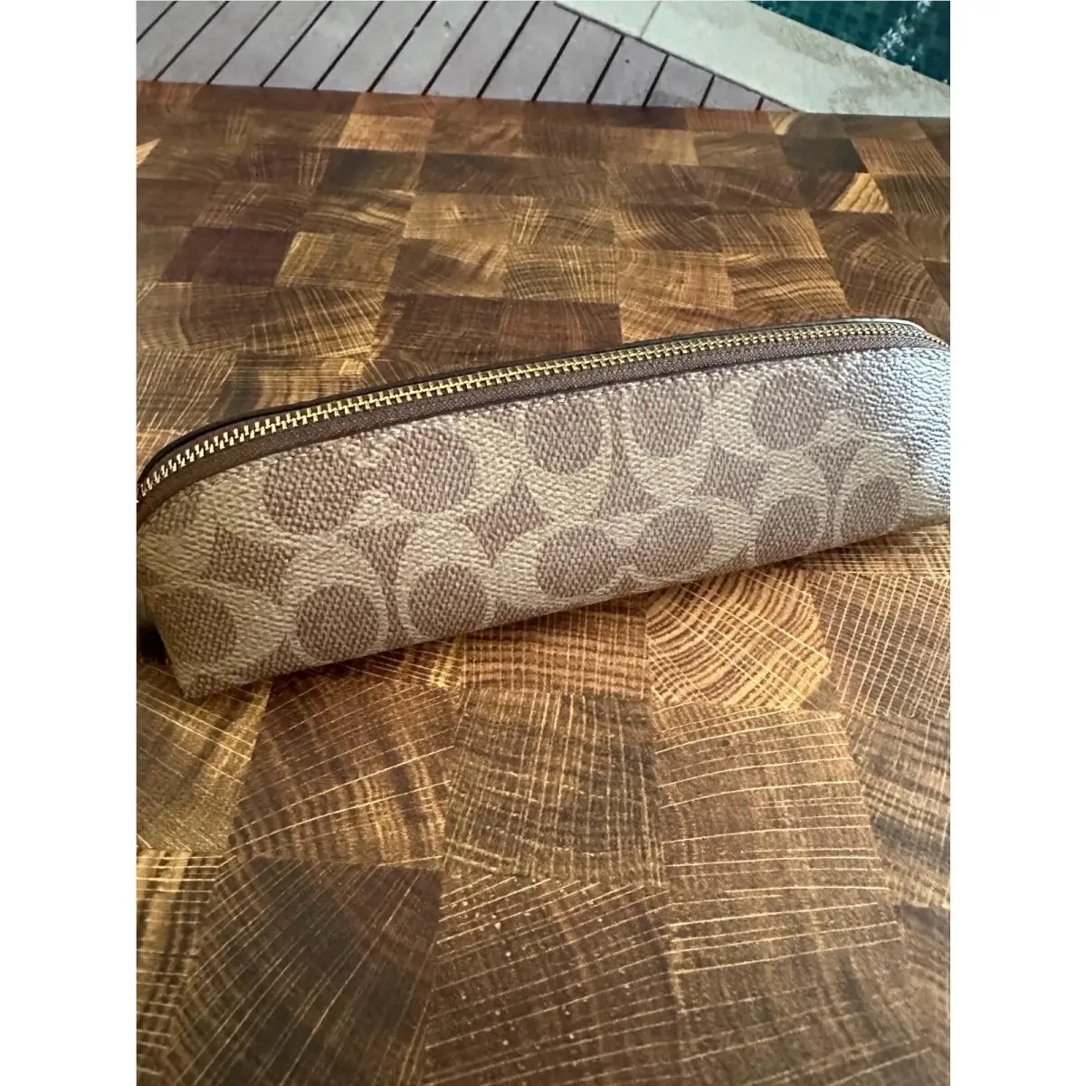 BN  Pencil Cosmetic Organizational Case Pick One CZ206 TAN BROWN by Coach