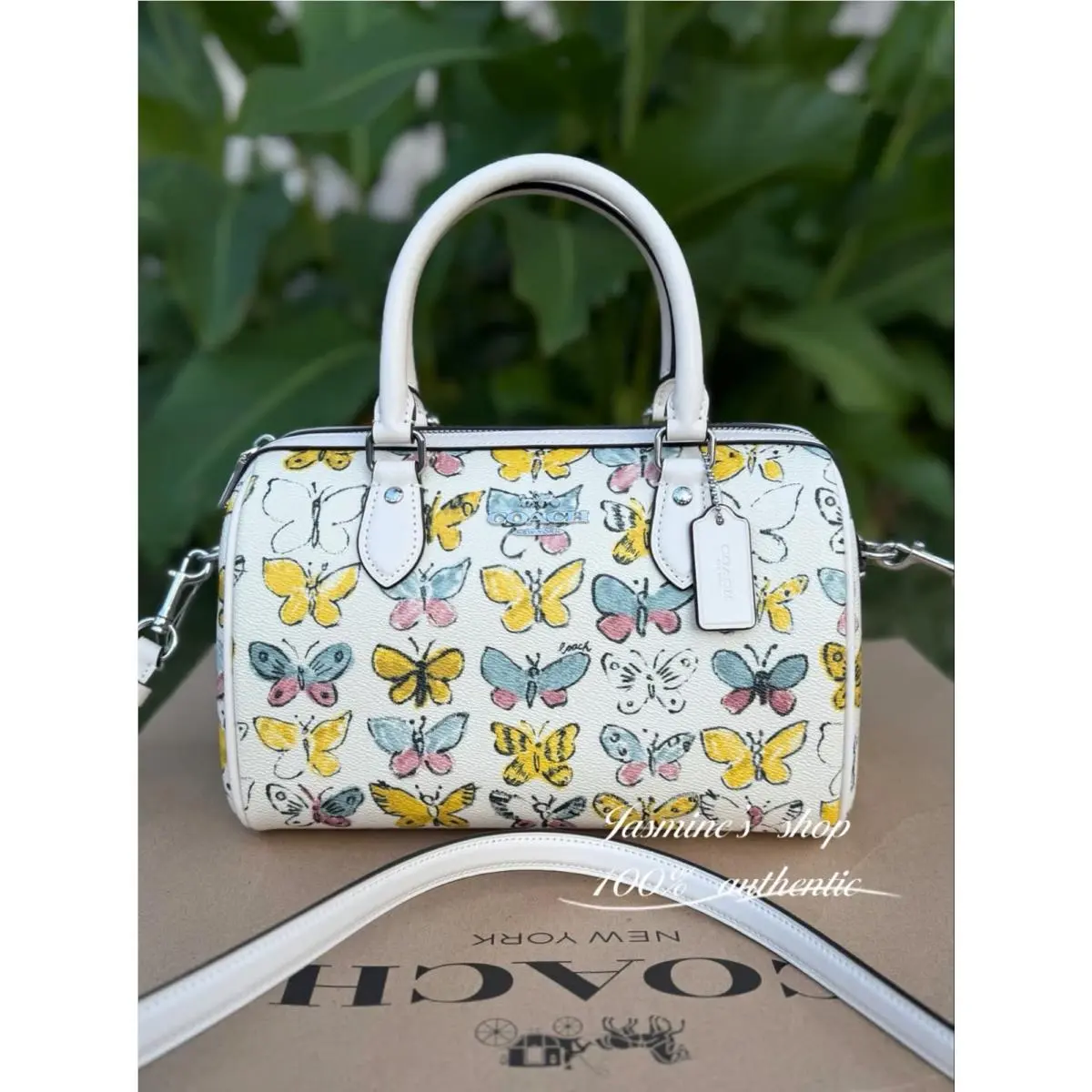 Coach Rowan Satchel Bag In Signature Canvas with Bow CY650/CY653/CAK07