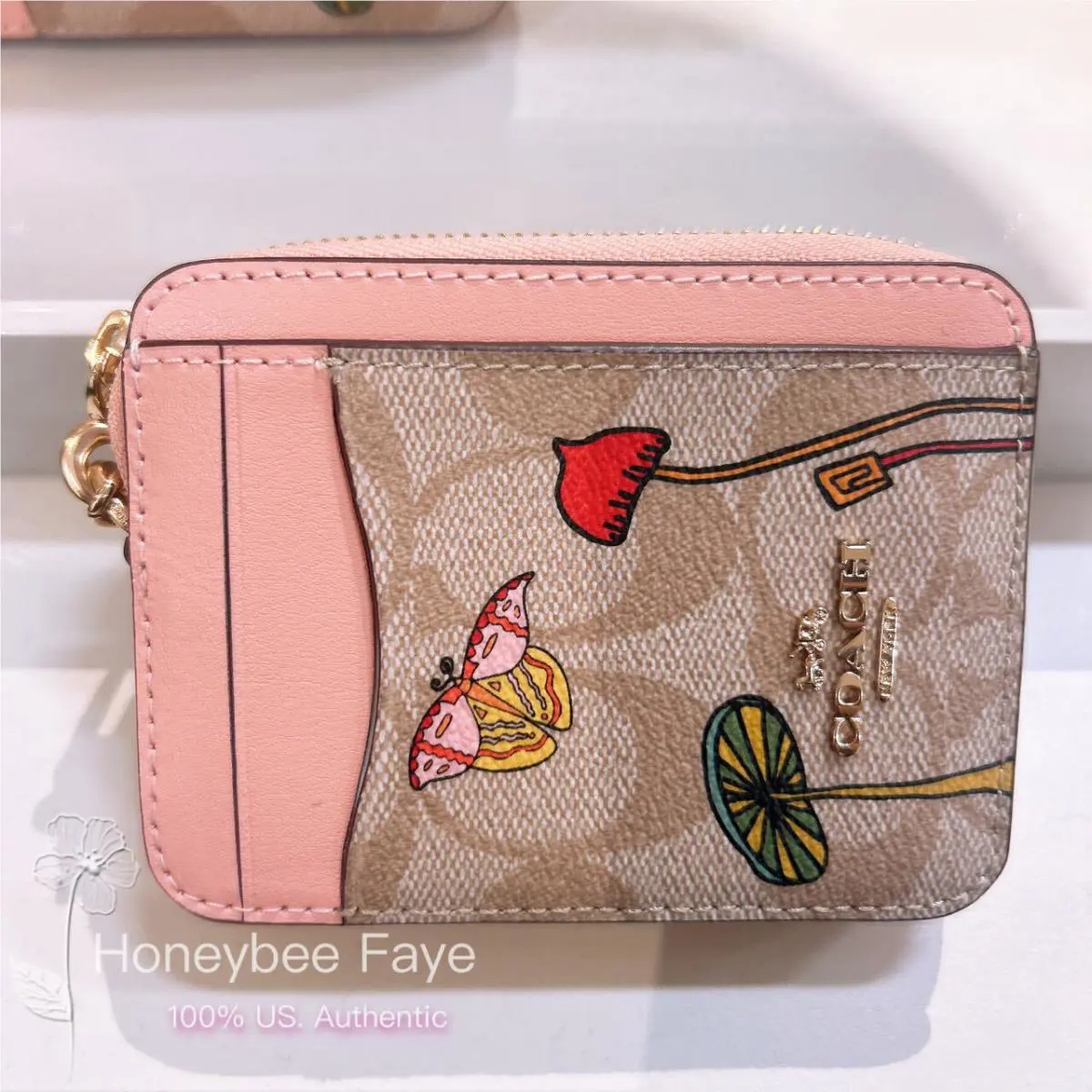 Coach X Observed By Us Zip Card Case In Signature Canvas CU403/CU404