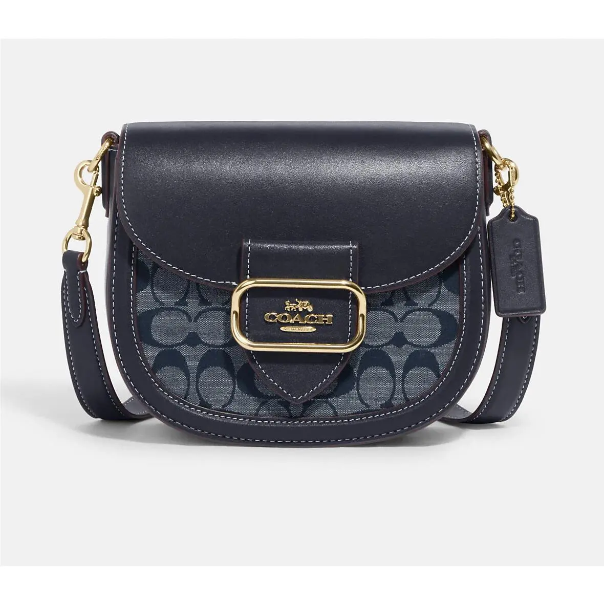 Coach Morgan Saddle Bag In Colorblock/ Rivets/jumbo NO Rush Shipping