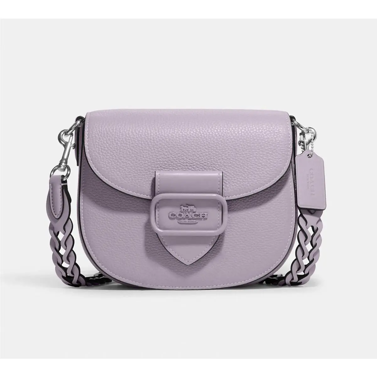 Morgan Saddle Bag In Colorblock/ Rivets/jumbo NO Rush Shipping CJ620 Silver/Mist by Coach