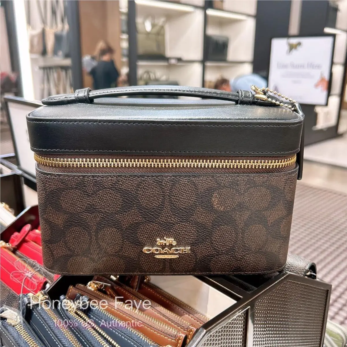 Coach Cosmetic Case In Signature Canvas CW728/CW727