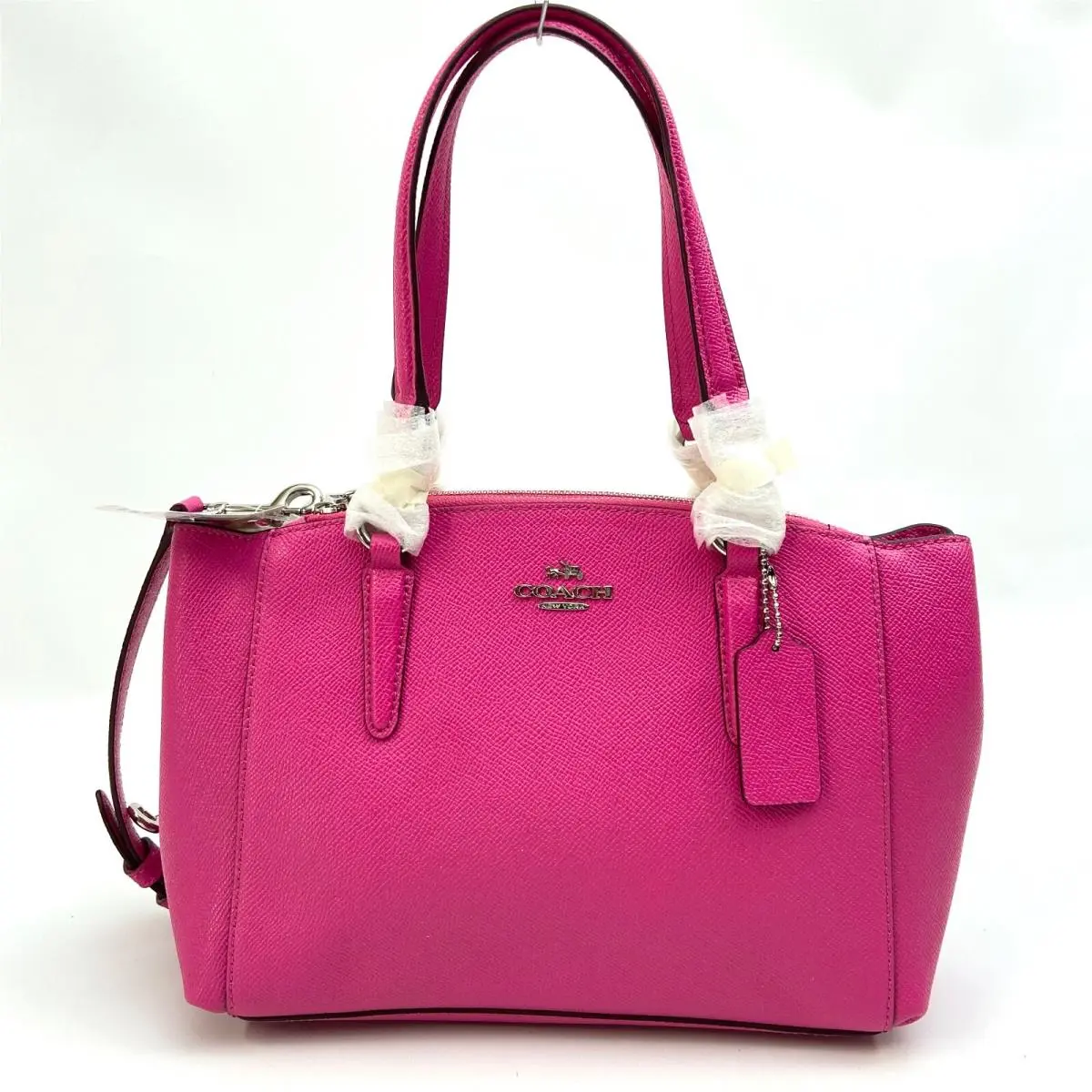 Crossgrain Leather Signature Christie Carryall SV/Bright Fuchsia by Coach