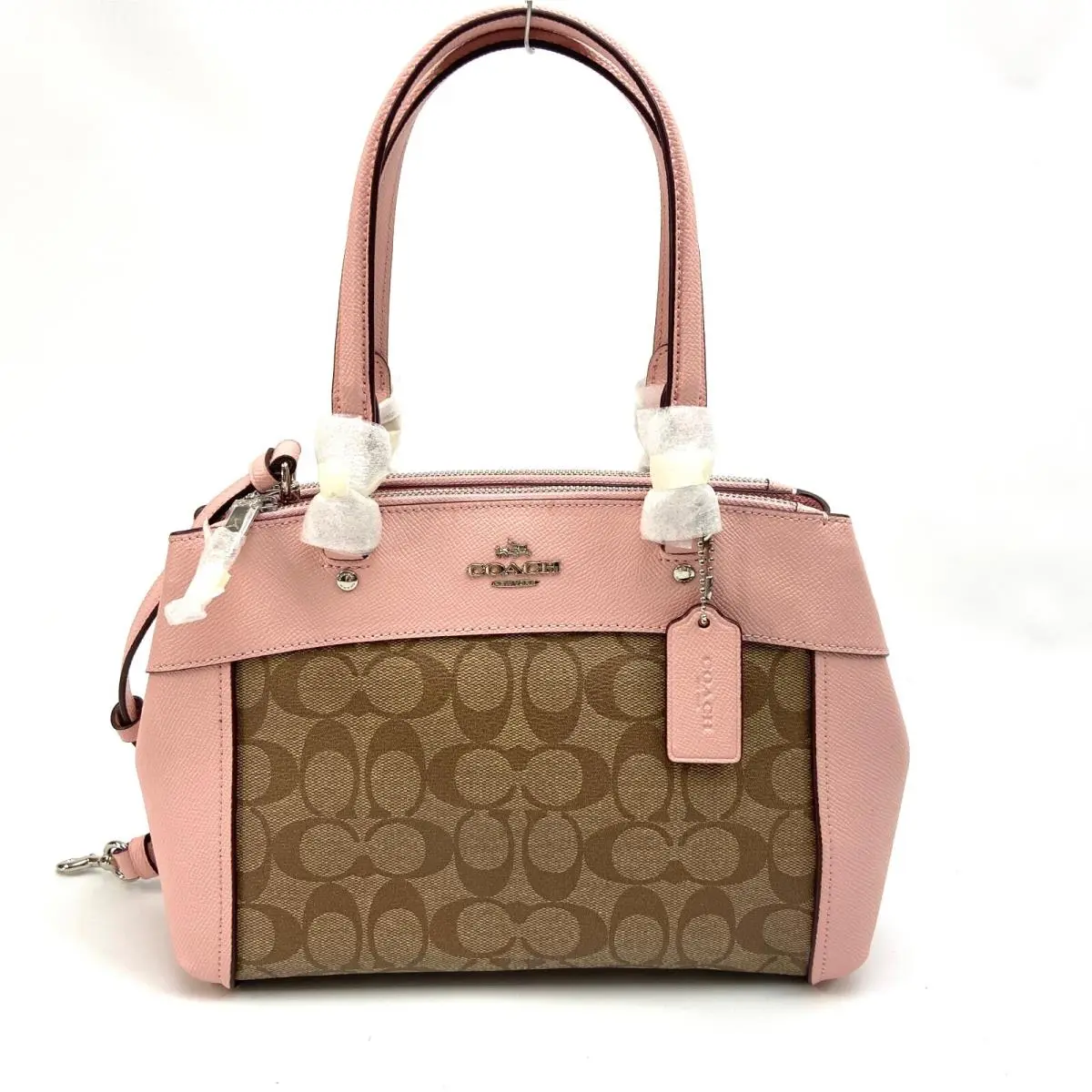 Crossgrain Leather Signature Christie Carryall SV/Khaki Blush 2 by Coach