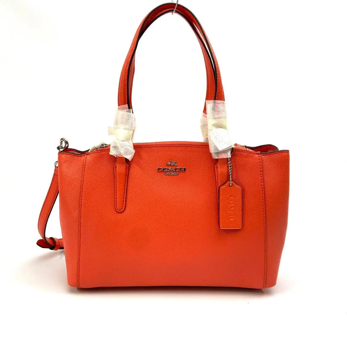 Crossgrain Leather Signature Christie Carryall SV/Bright Orange by Coach
