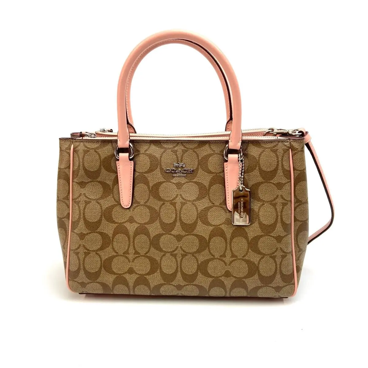 Crossgrain Leather Signature Christie Carryall SV/Khaki Petal by Coach