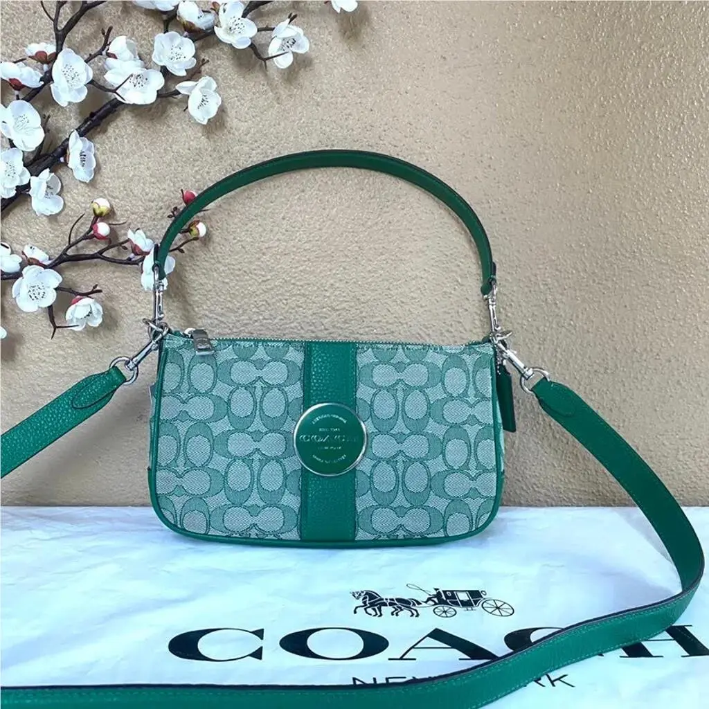 Coach Lonnie Baguette In Signature Jacquard c8306