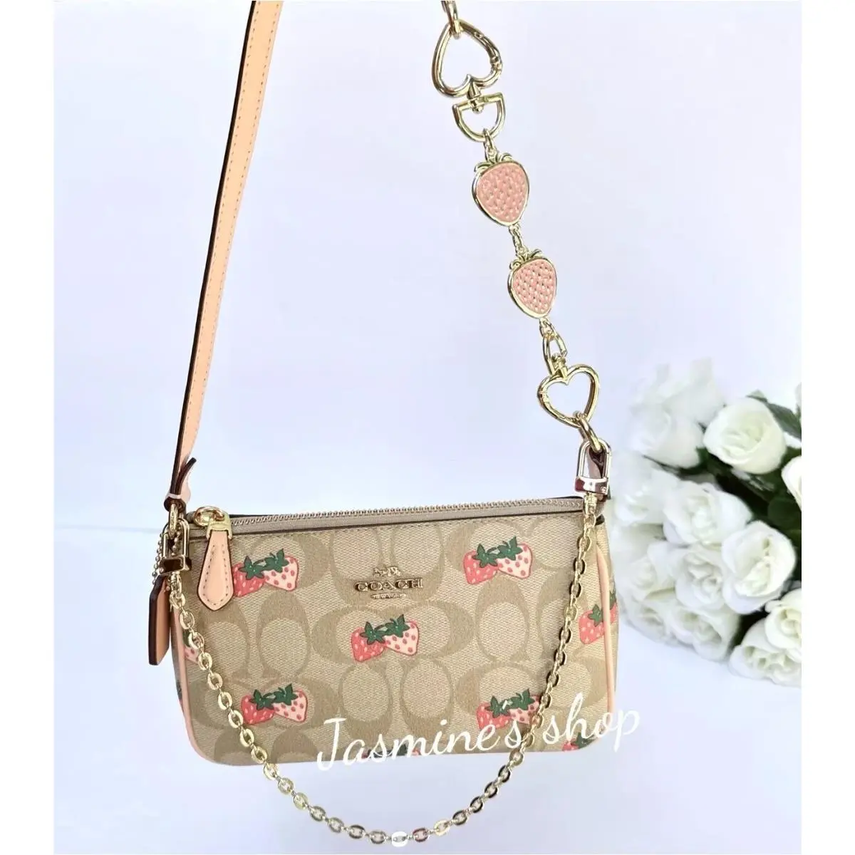 Nolita 19 Small Crossbody Bag with Strawberry Print CB603/CB608/CH533 CB603/light khaki multi by Coach