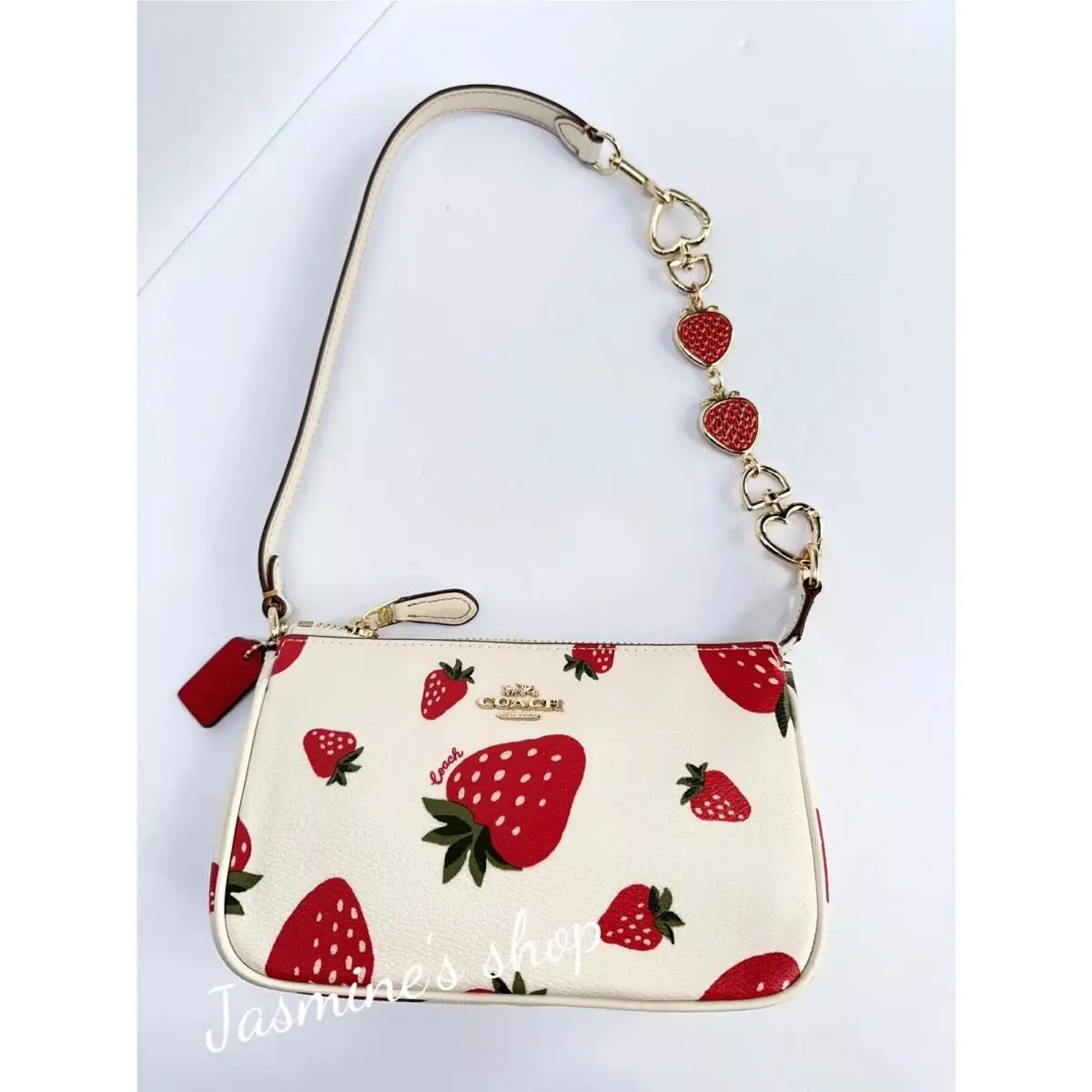 Nolita 19 Small Crossbody Bag with Strawberry Print CB603/CB608/CH533 CH533/chalk multi by Coach