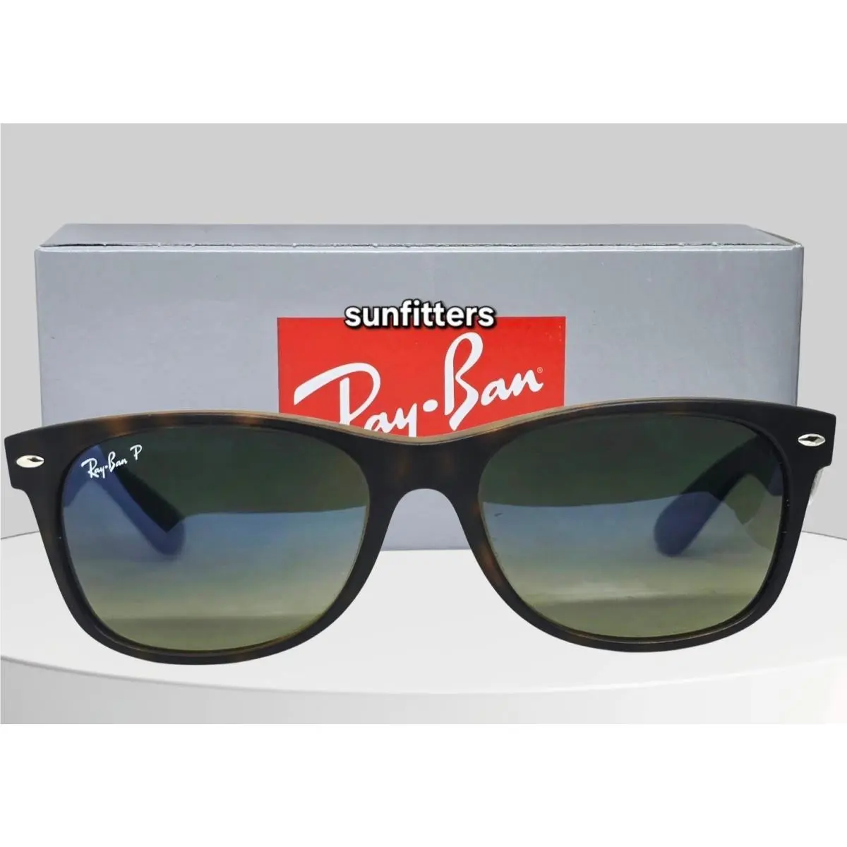 Ray Ban Wayfarer Tortoise Polarized Green-blue RB2132 894/76 55 Sunglasses