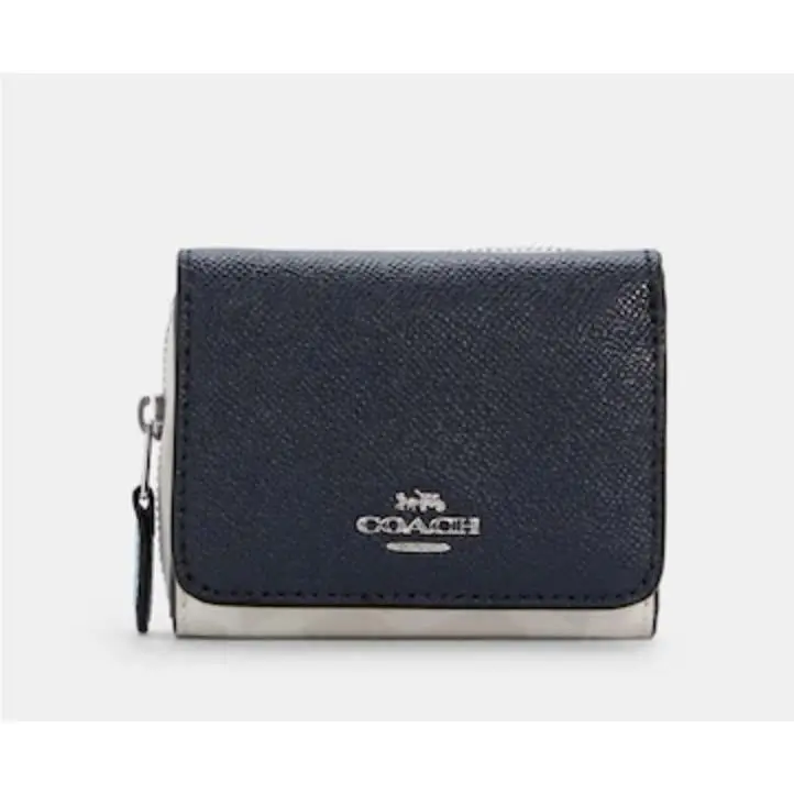 BN  Small Trifold Wallet Pick One 2923 midnight blue yellow multi by Coach