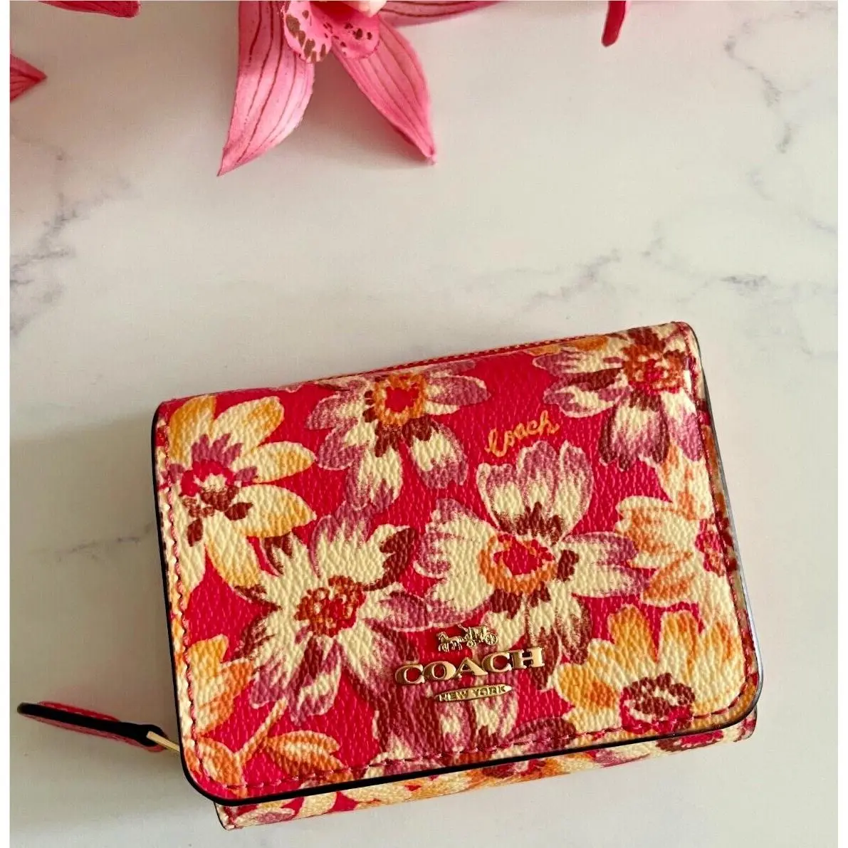 BN  Small Trifold Wallet Pick One 3509 daisy pink multi by Coach