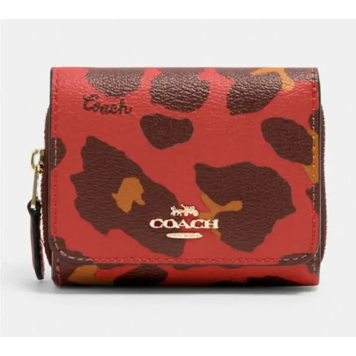 BN  Small Trifold Wallet Pick One 7285 Bright Poppy by Coach