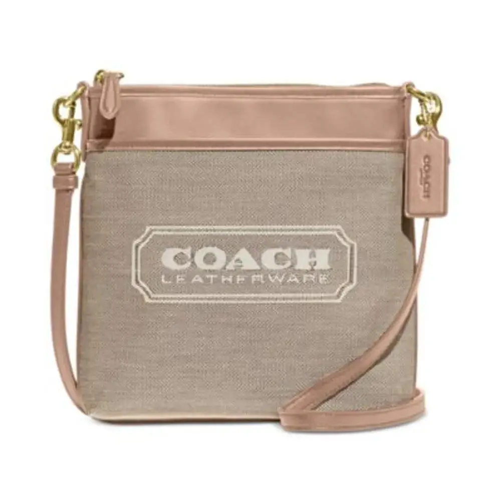 Coach Badge Jacquard Kitt Crossbody Chalk