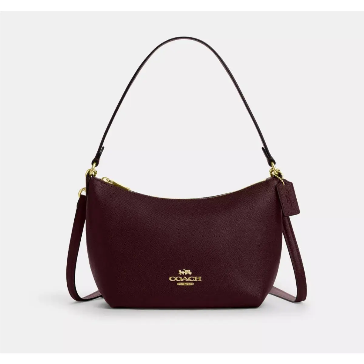 Zip Top Shoulder Bag In Signature Canvas CW390/CW391 CW390 Gold/Merlot by Coach