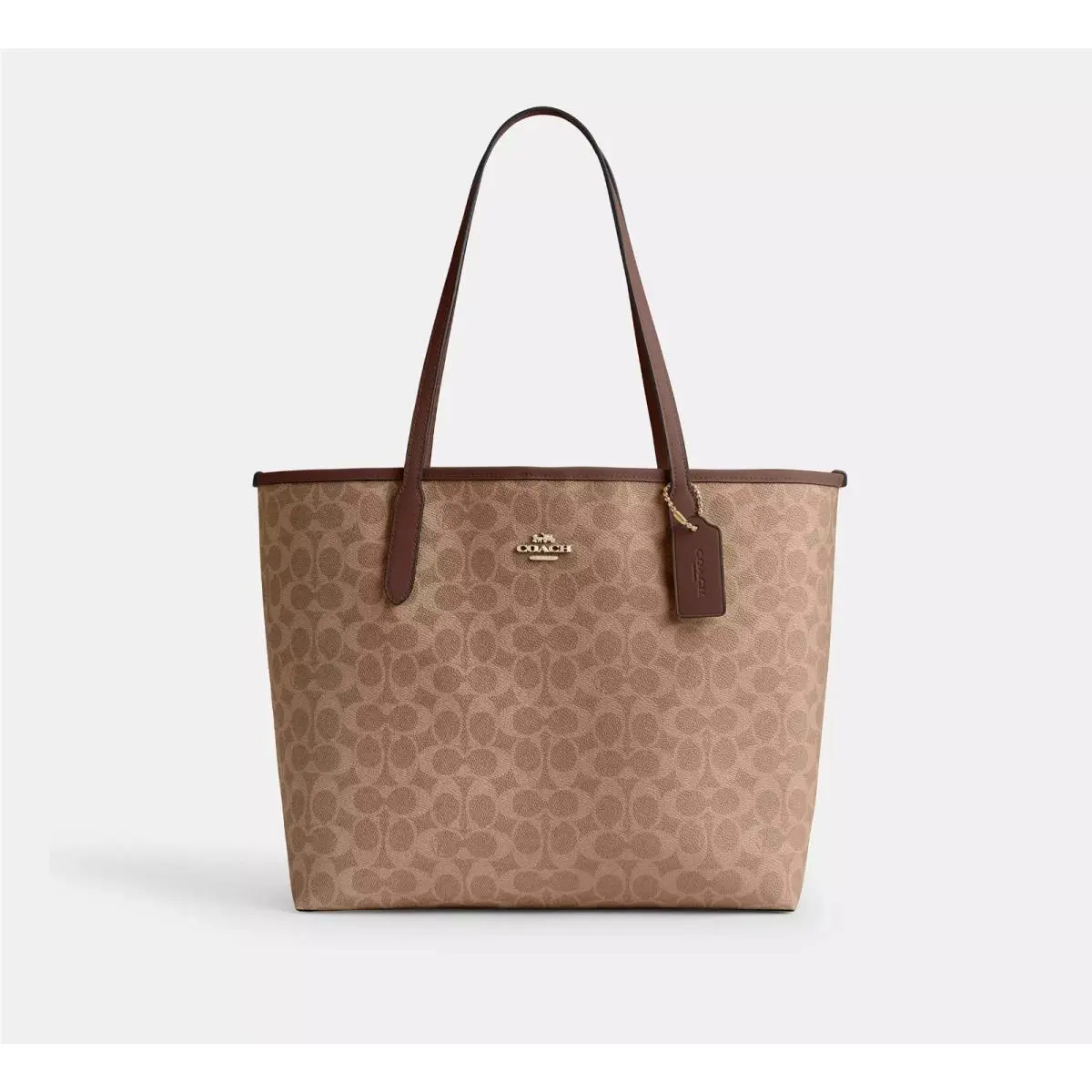 Classic City Tote In Signature Canvas 5696/CV976 CV976 Gold/Tan/Brown by Coach