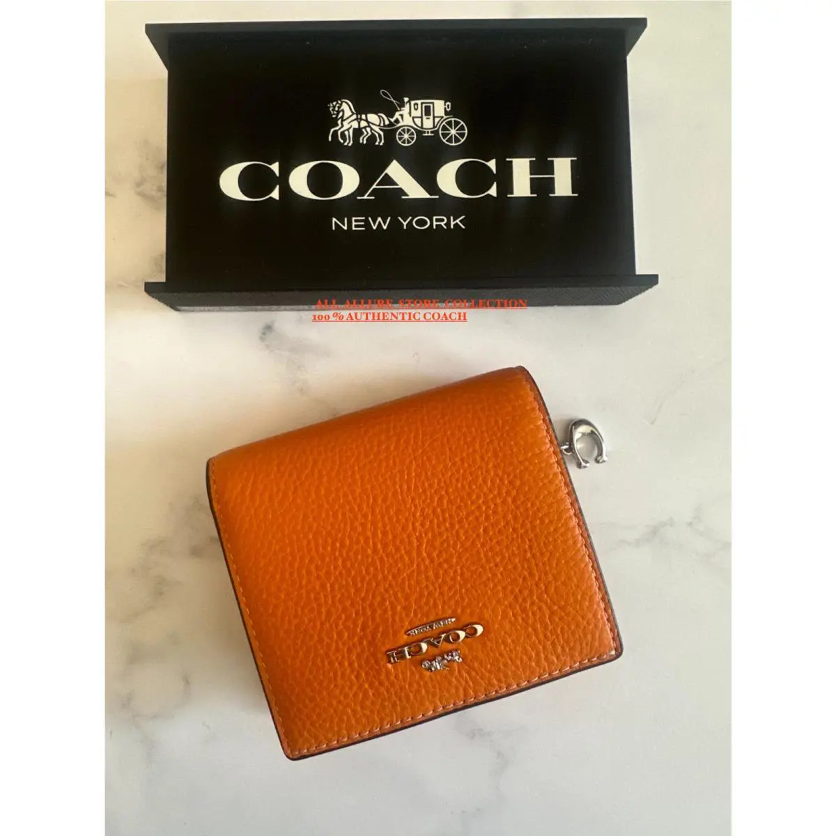 BN  Snap Wallet Credit Card ID Pick One C2862 BRIGHT MANDARIN by Coach