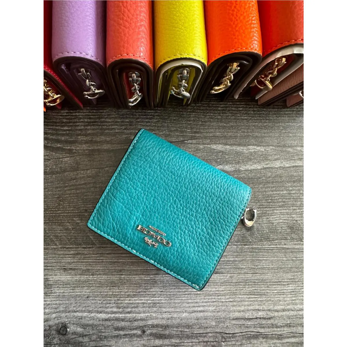 BN  Snap Wallet Credit Card ID Pick One C2862 TEAL SILVER by Coach
