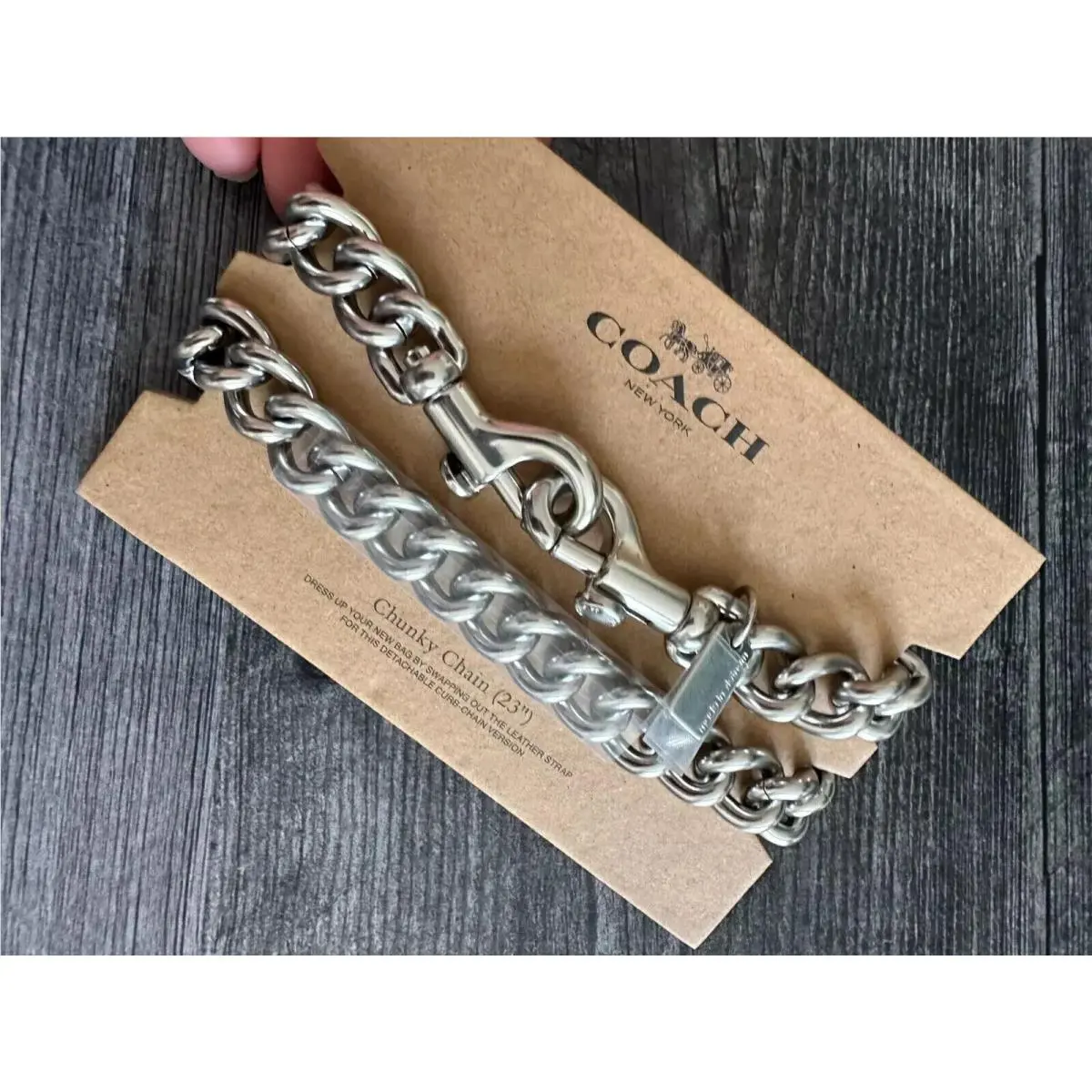 Chunky Chain Strap Bag Handle 23 3/4 Inches CR457 Sliver by Coach