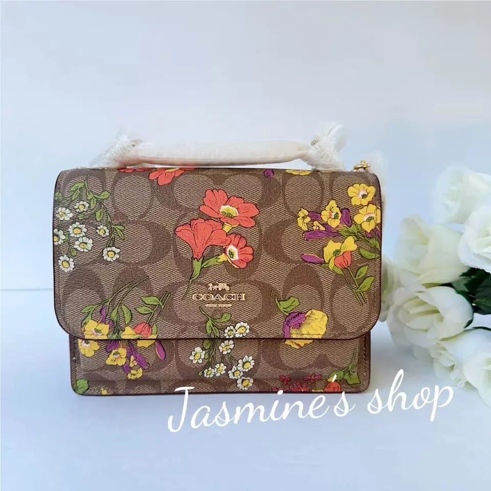 Mini Klare Crossbody In Signature Canvas with Heart/floral Print CR170/floral print  /khaki multi by Coach