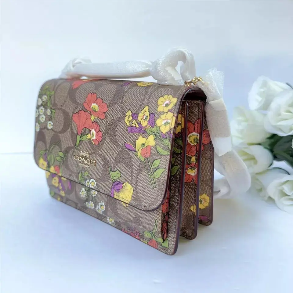 Coach  bag  - Coach Klare - Klare - CL460/ rose print - Handle/Strap: Gold, Hardware: Gold, Exterior: Multicolor