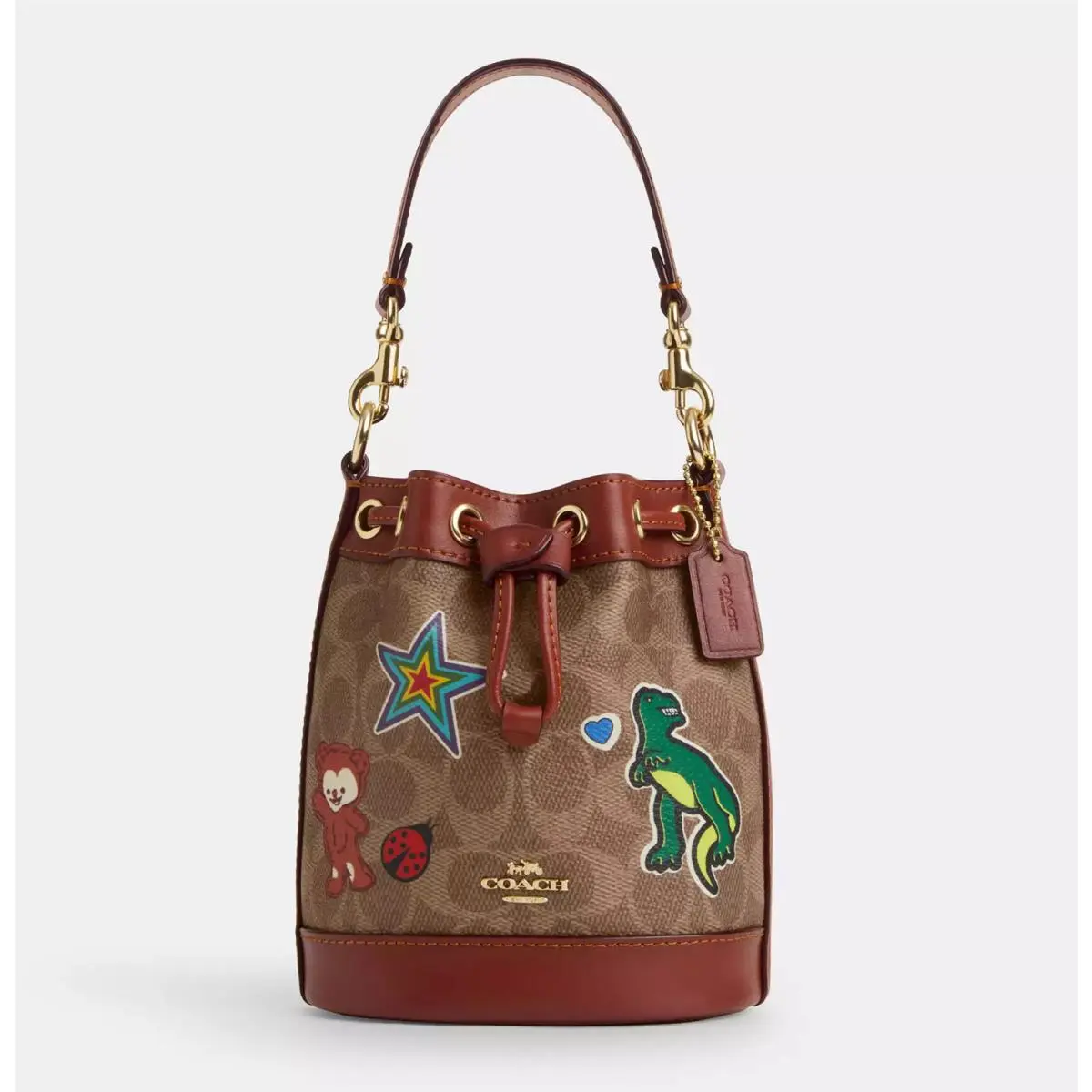 Mini Bucket Bag In Signature Canvas with Sticker Print CW300 Purse by Coach