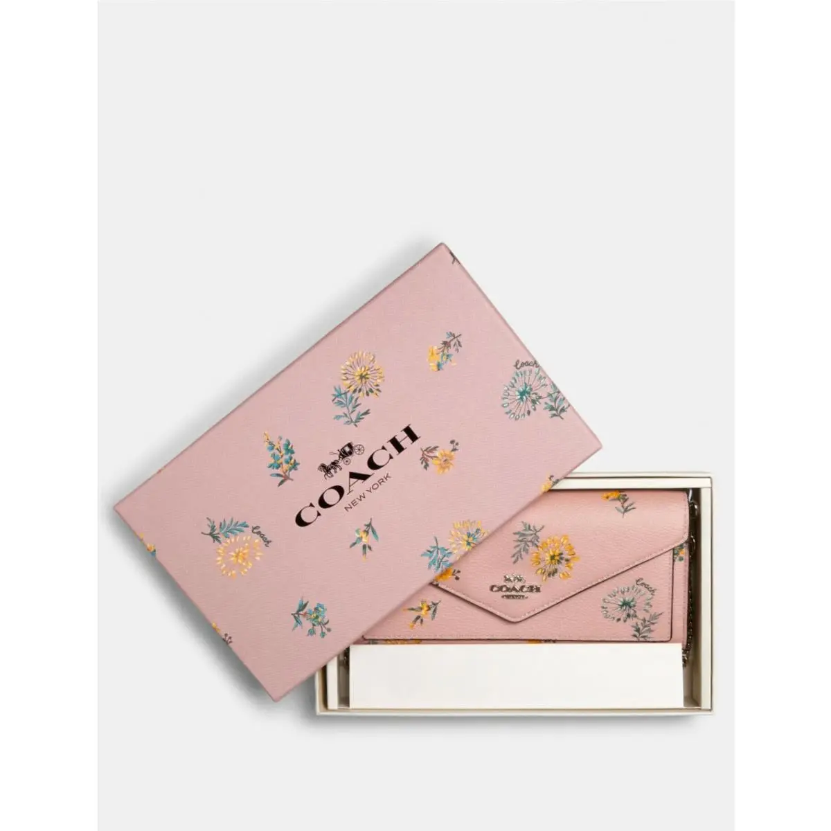 Tilly Top Handle Pink Dandelion Floral Bag Bag+wallet Set or Crossbody Floral Dandelion Chain Crossbody Wallet Pink by Coach