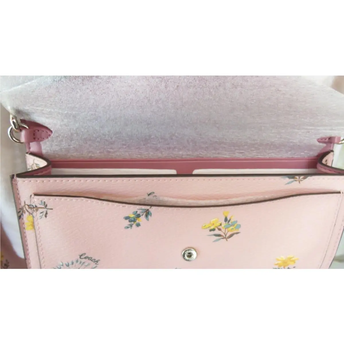 Coach  bag  - Tilly Top Dandelion Chain Crossbody Tri-fold - Pink, Manufacturer: Silver Blossom Multi, Lining: Pink