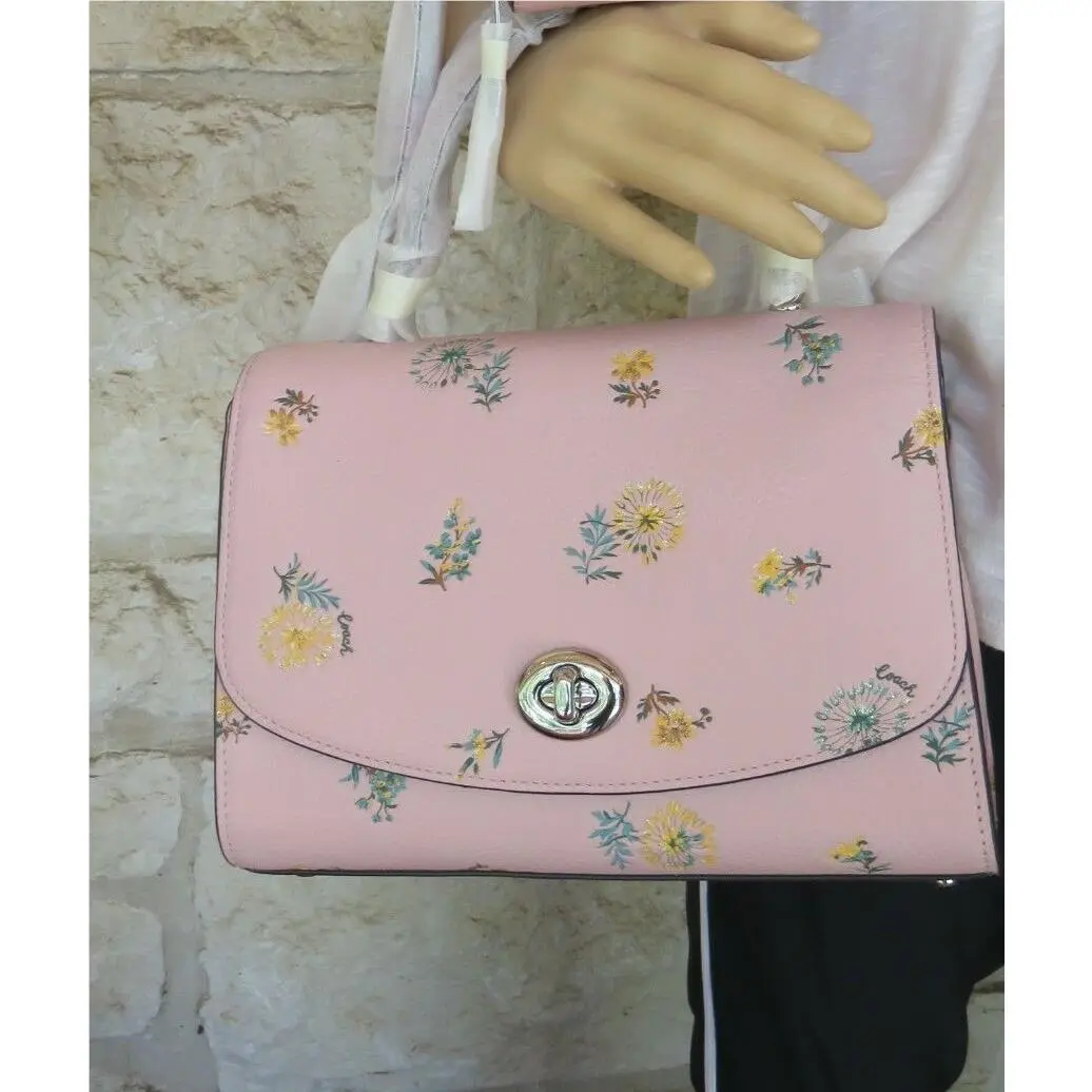 Coach Tilly Top Handle Pink Dandelion Floral Bag Bag+wallet Set or Crossbody