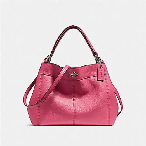 Coach Pebble Leather Signature Lexi Chain Shoulder Bag