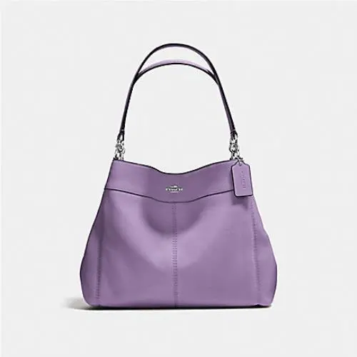 Pebble Leather Signature Lexi Chain Shoulder Bag Berry by Coach